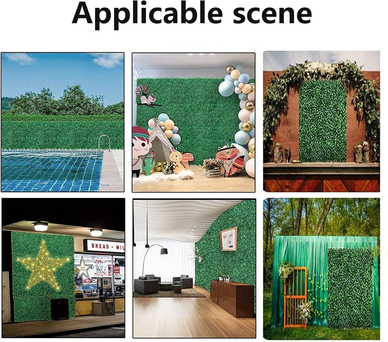 Faux Boxwood Hedge Panels 24pcs for Indoor and Outdoor Decor