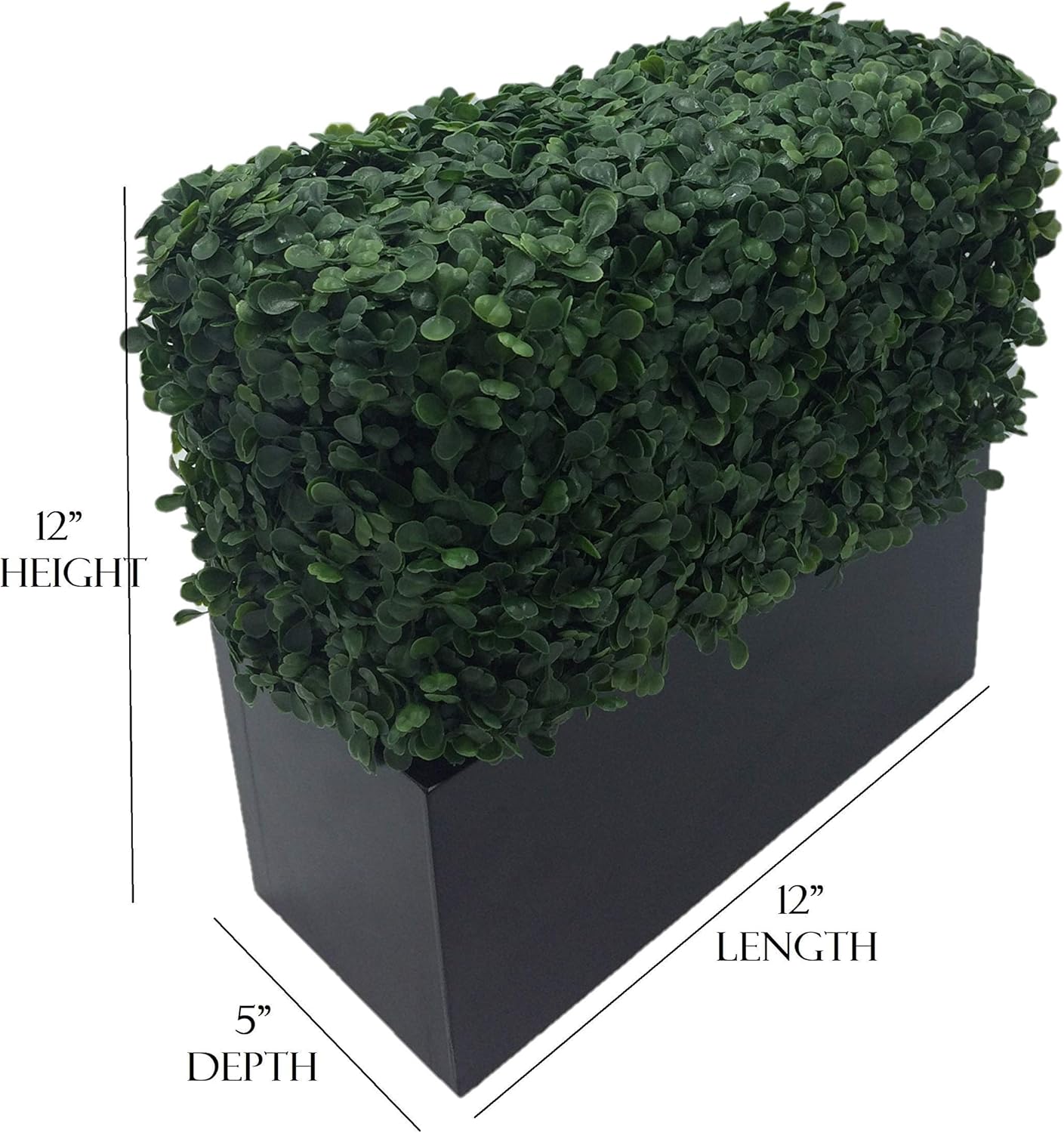 Artificial Boxwood Topiary Shrub Hedge Wall Greenery 12 Inch Rectangle Modern Decor