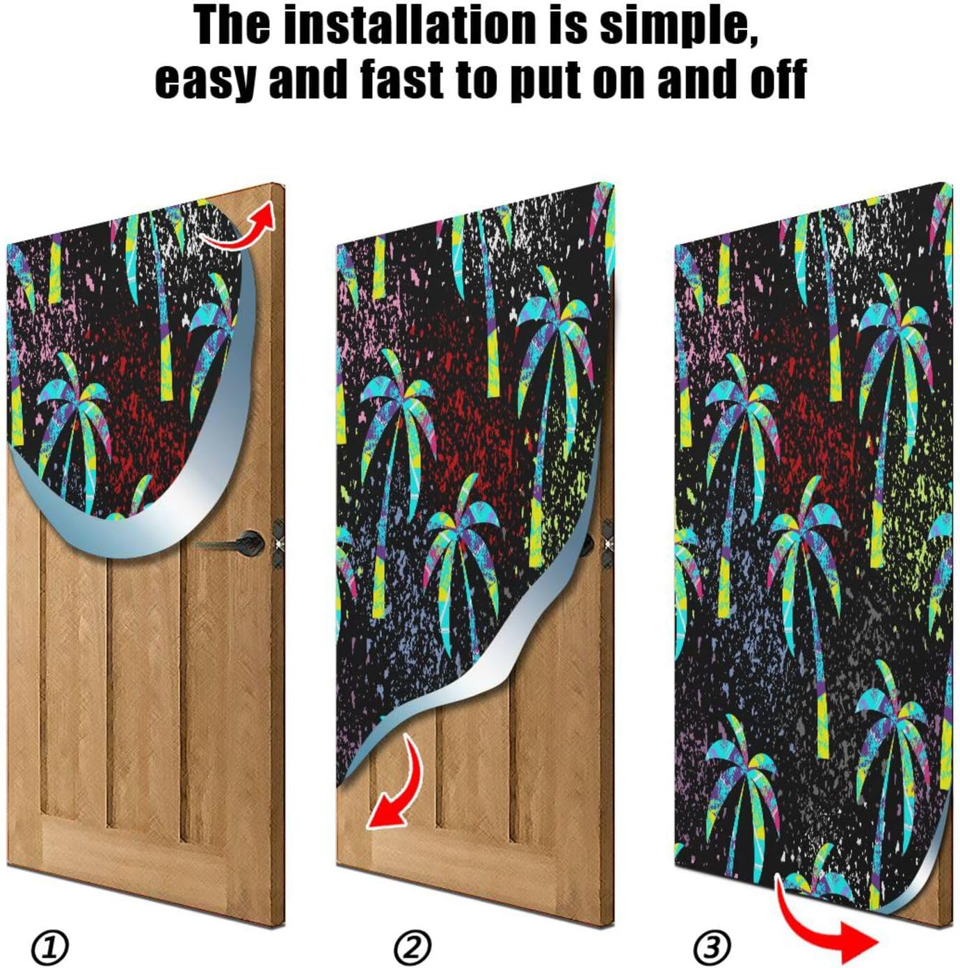 Susiyo Multicolored Palm Trees Halloween Door Cover