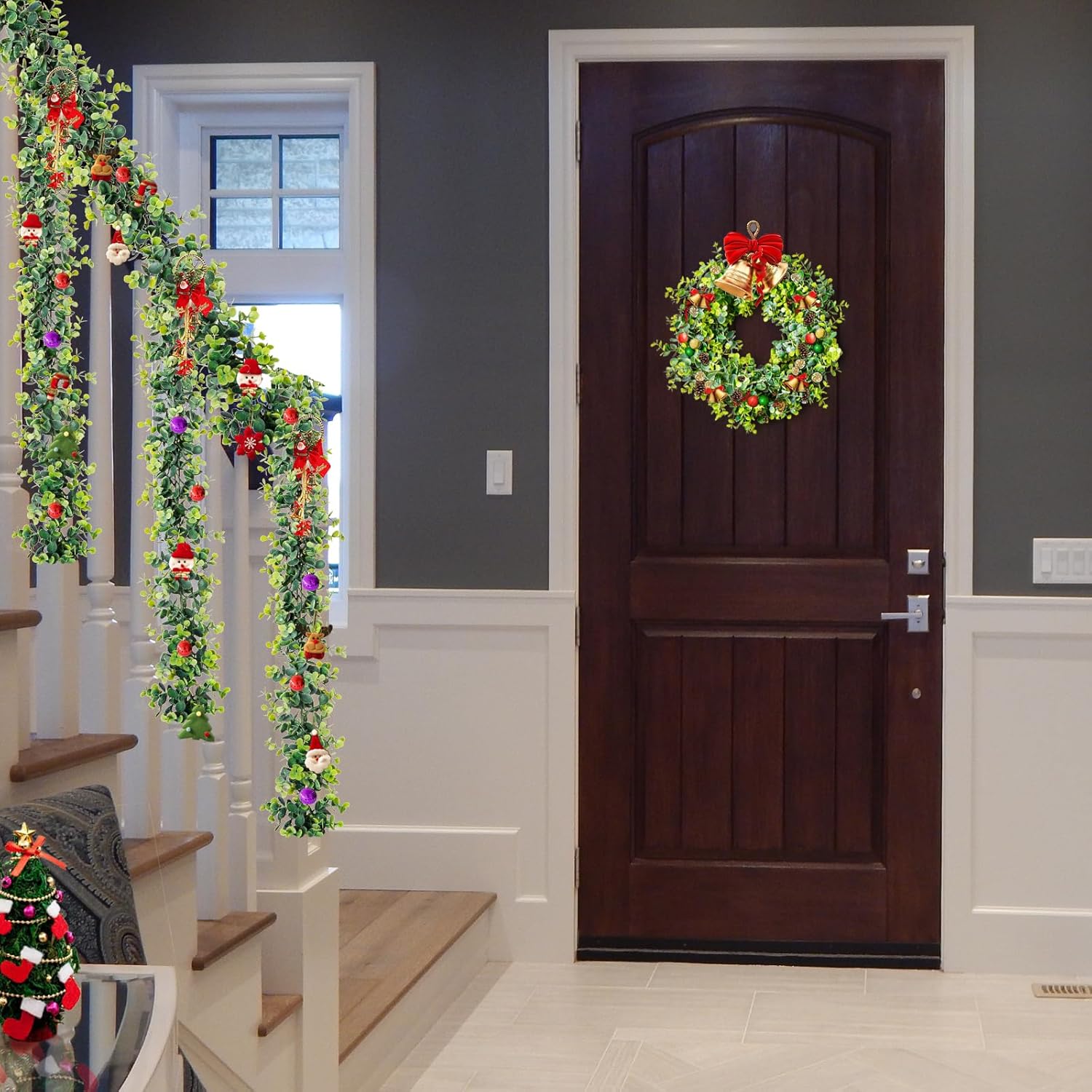 Uqueeten Vines Faux Eucalyptus Garland 59 FT 2 Pack for Wedding Backdrop and Wall Decor