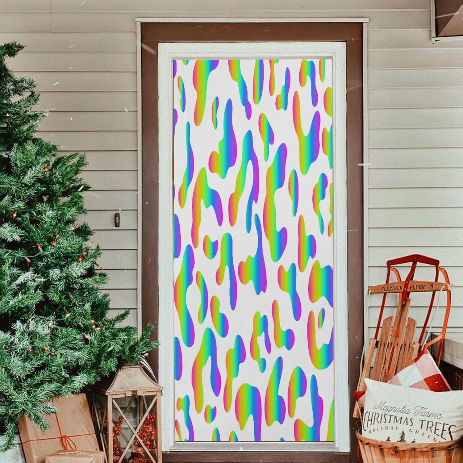 Susiyo Rainbow Halloween Door Cover 32x79in