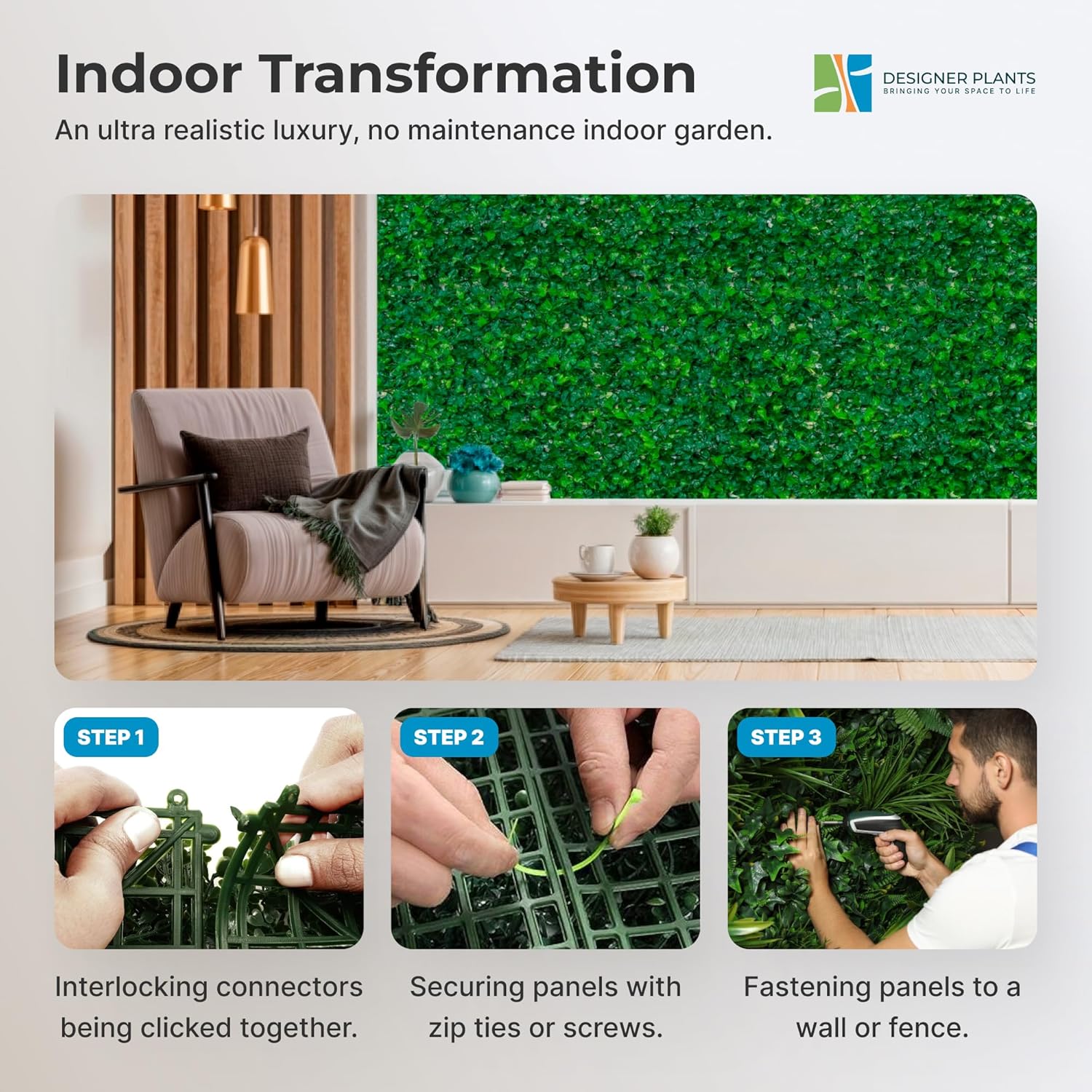 Boston Ivy Wall Panels Artificial Green Wall Decor for Indoor and Outdoor