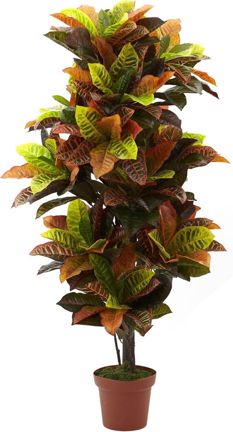 Nearly Natural 56in Croton Plant Real Touch