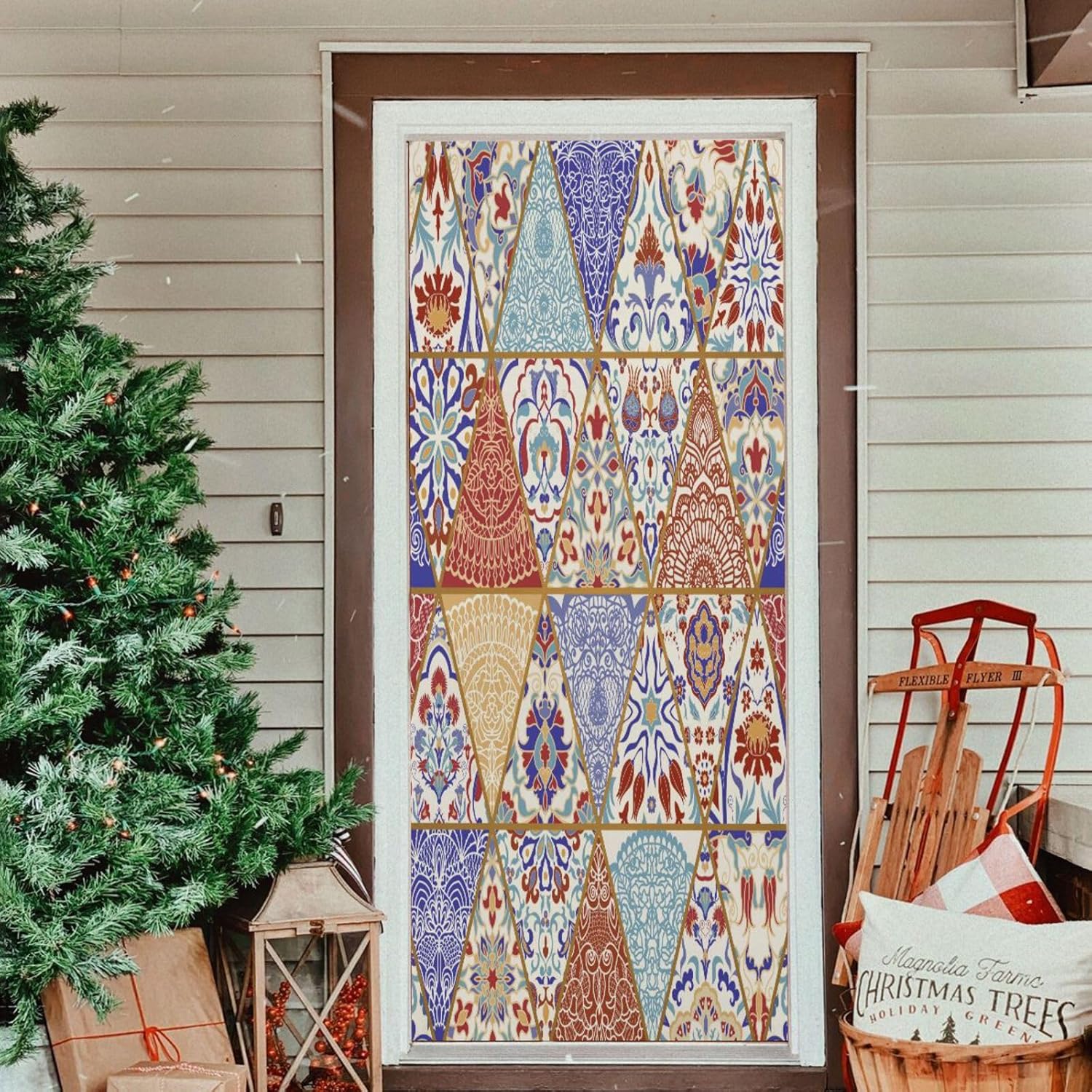 Susiyo Colorful Patchwork Halloween Door Cover