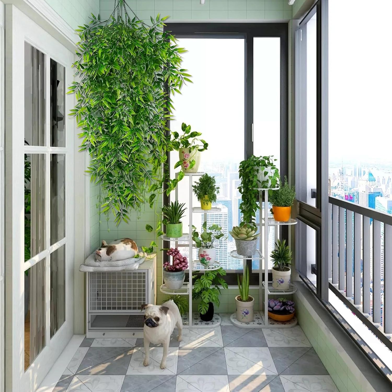 2Pcs Artificial Hanging Plants Fake Plants for Decor Greenery Vine Rattan