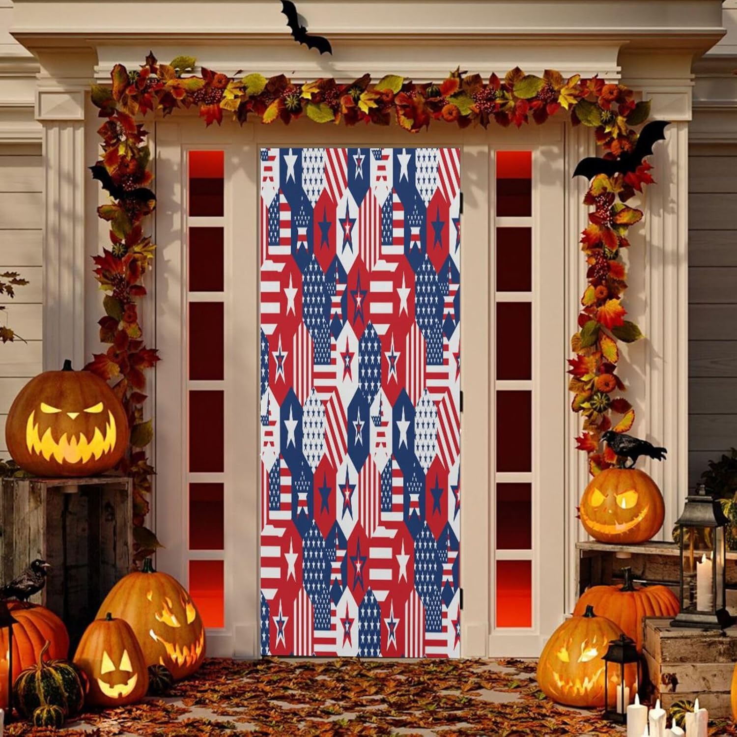 Susiyo Red American Stars Halloween Door Cover