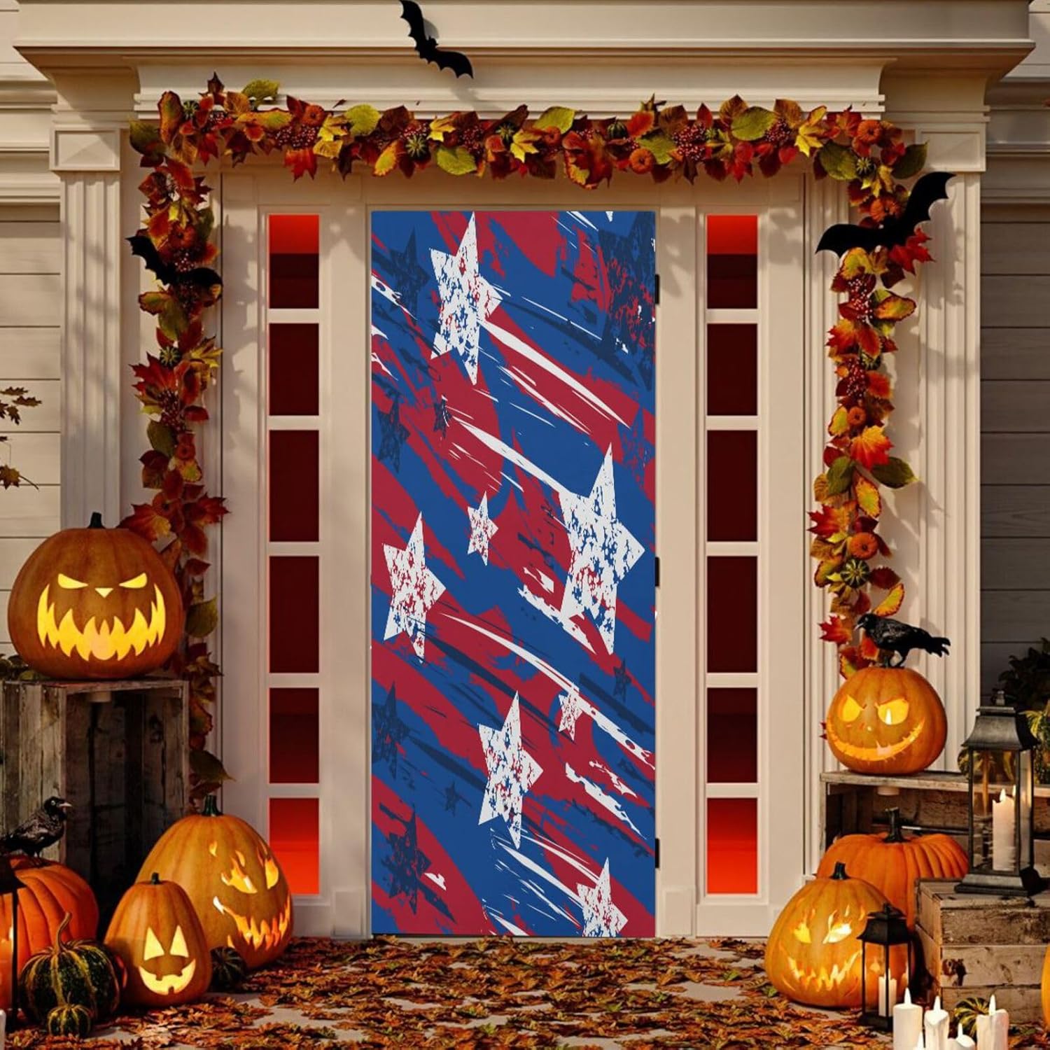 Susiyo Stars and Lines Halloween Door Cover 32x79 in