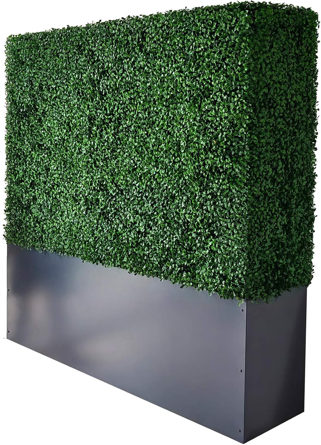 AGPL Artificial Boxwood Hedge Wall with Gray Planter