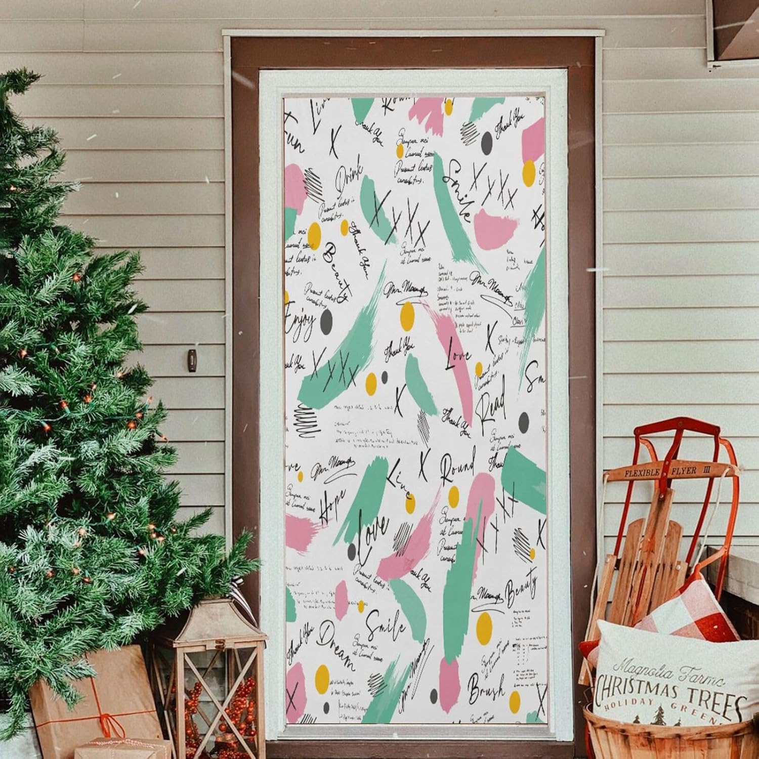 Susiyo Colorful Halloween Door Cover 32x79 in