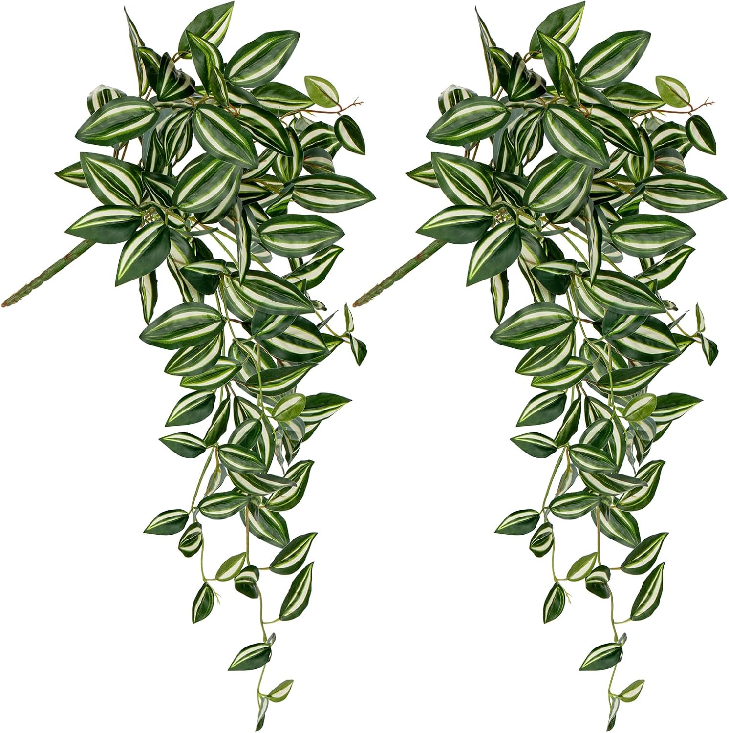 DILATATA Artificial Hanging Plants 26 Faux Wandering Jew for Home Decor 2 Pack