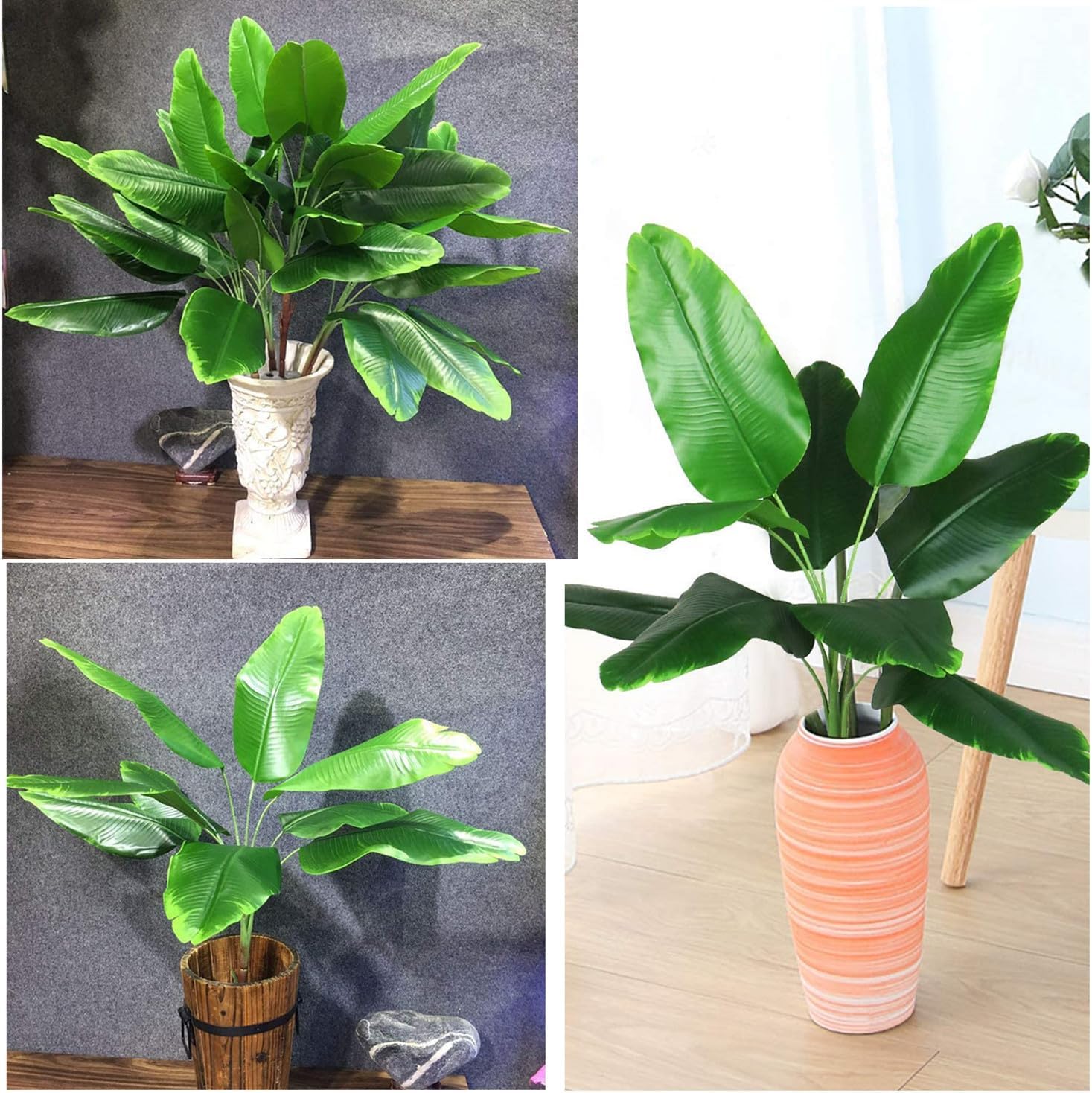 Fake Bird of Paradise Plant 30 Inch 2 Pack Artificial Tropical Plants