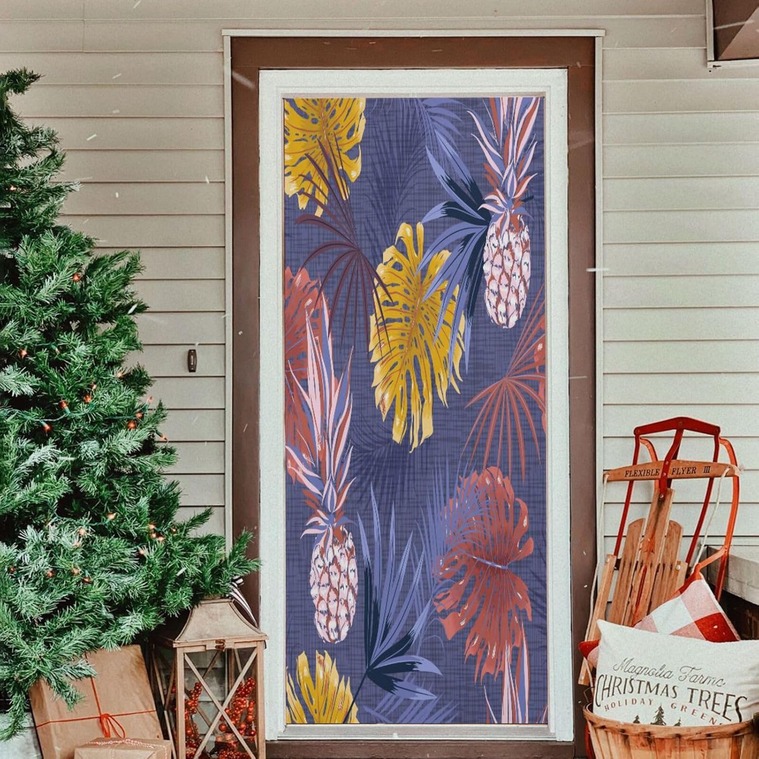 Susiyo Dark Pineapple Halloween Door Cover