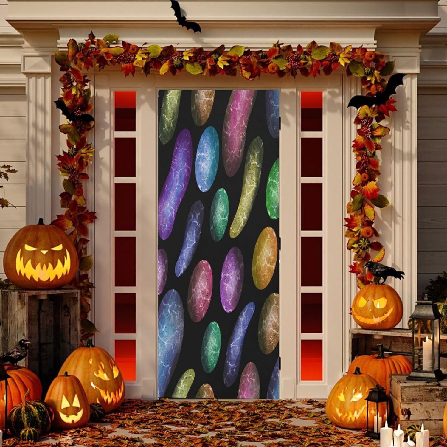 Susiyo Multicolored Marble Door Halloween Cover
