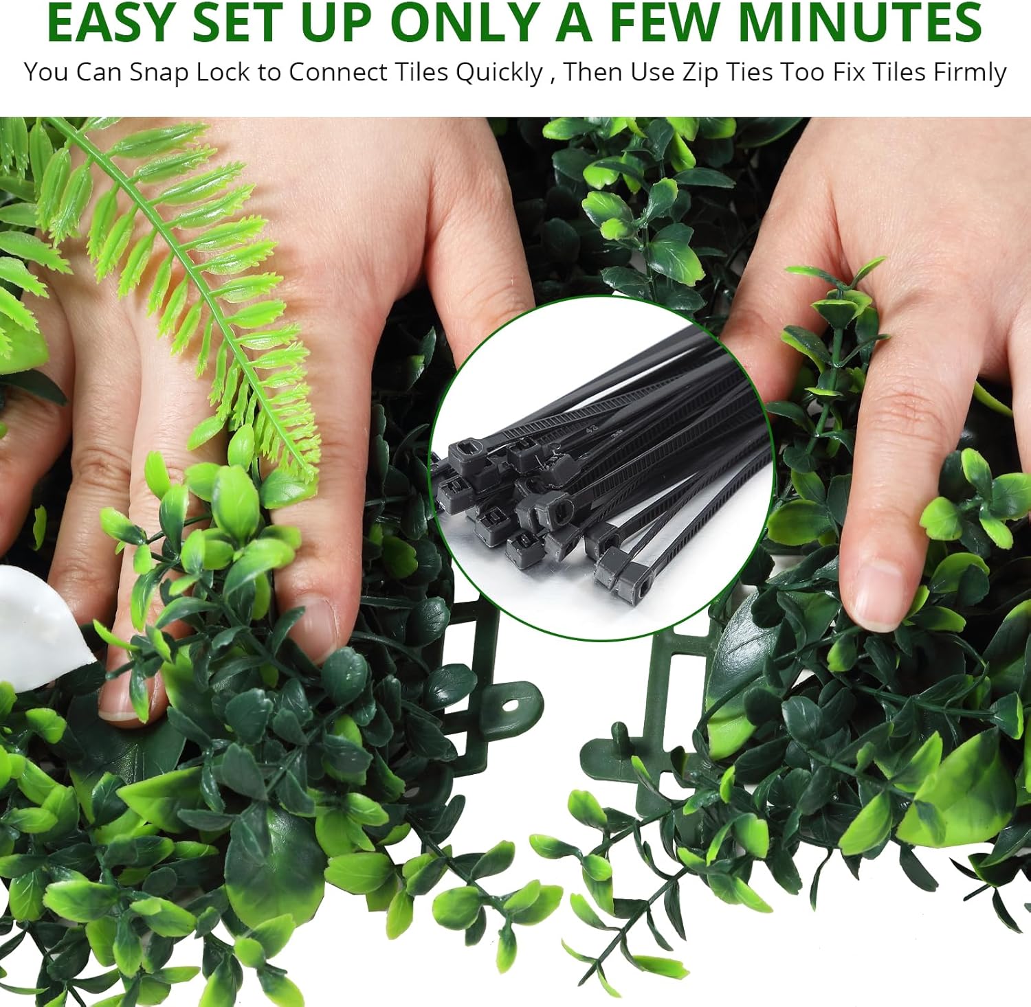 Euker Artificial Grass Wall Panels 6PCS 20x20 Inch DIY Flower Wall Decor