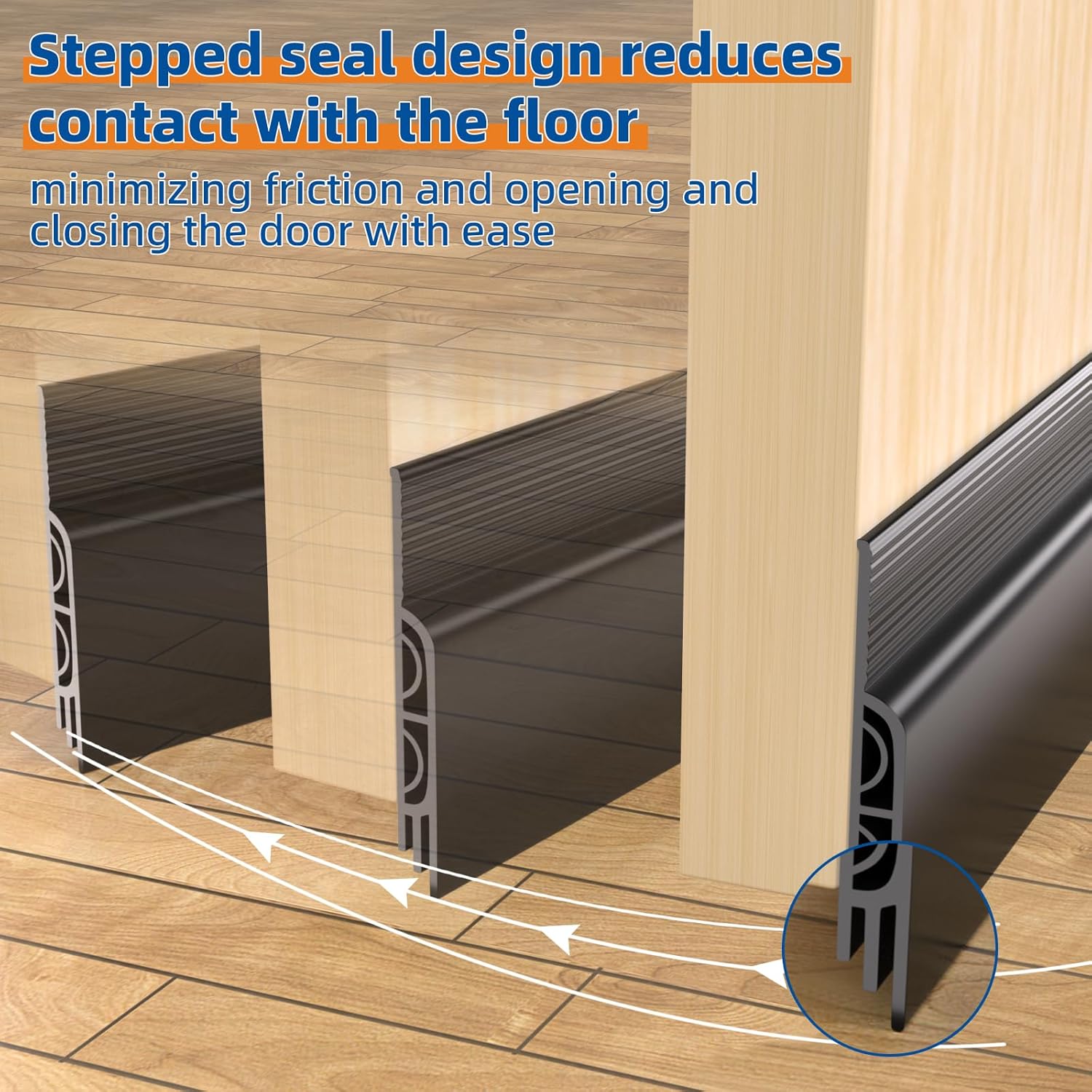 78 Inch Door Draft Stopper with Strong Adhesive Seal