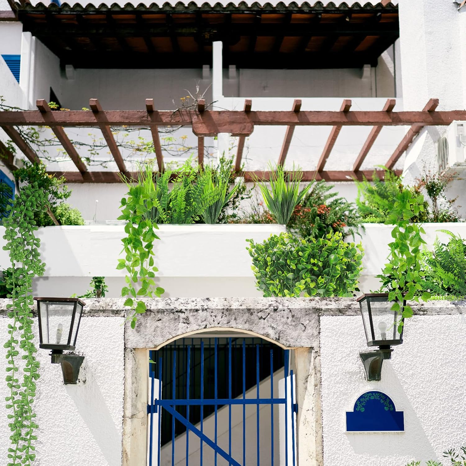 16 Pieces Artificial Plants for Indoor Outdoor Decor