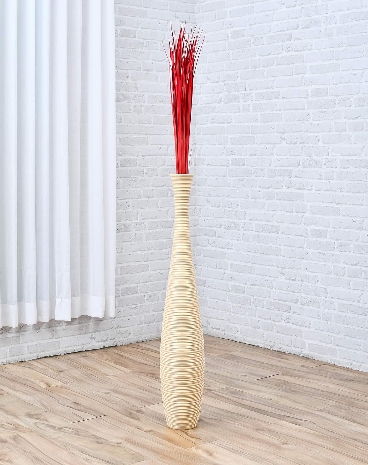 Leewadee Tall Vase Filler Red 45 Inch Natural Grass Stems