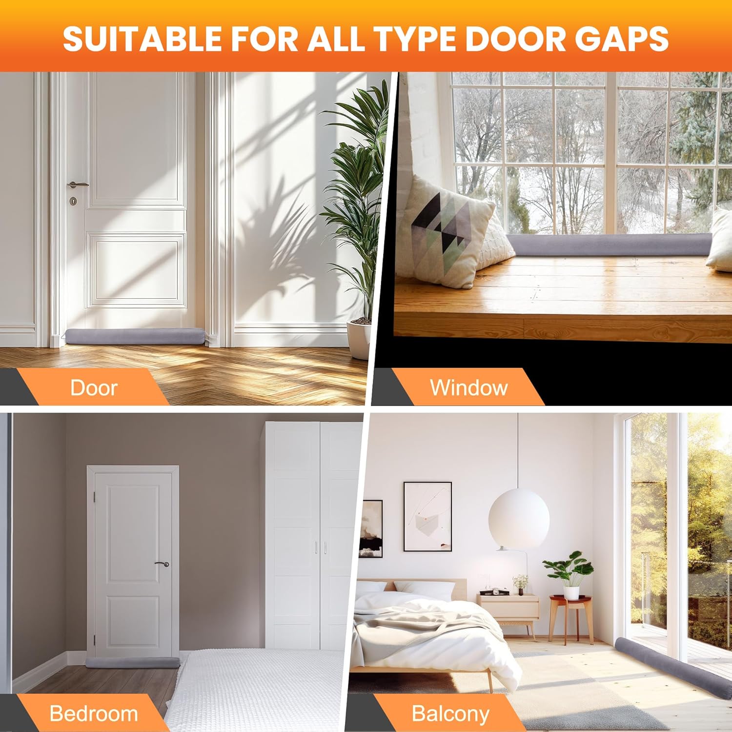 TRIOSEA Under Door Draft Stopper 36 Inch