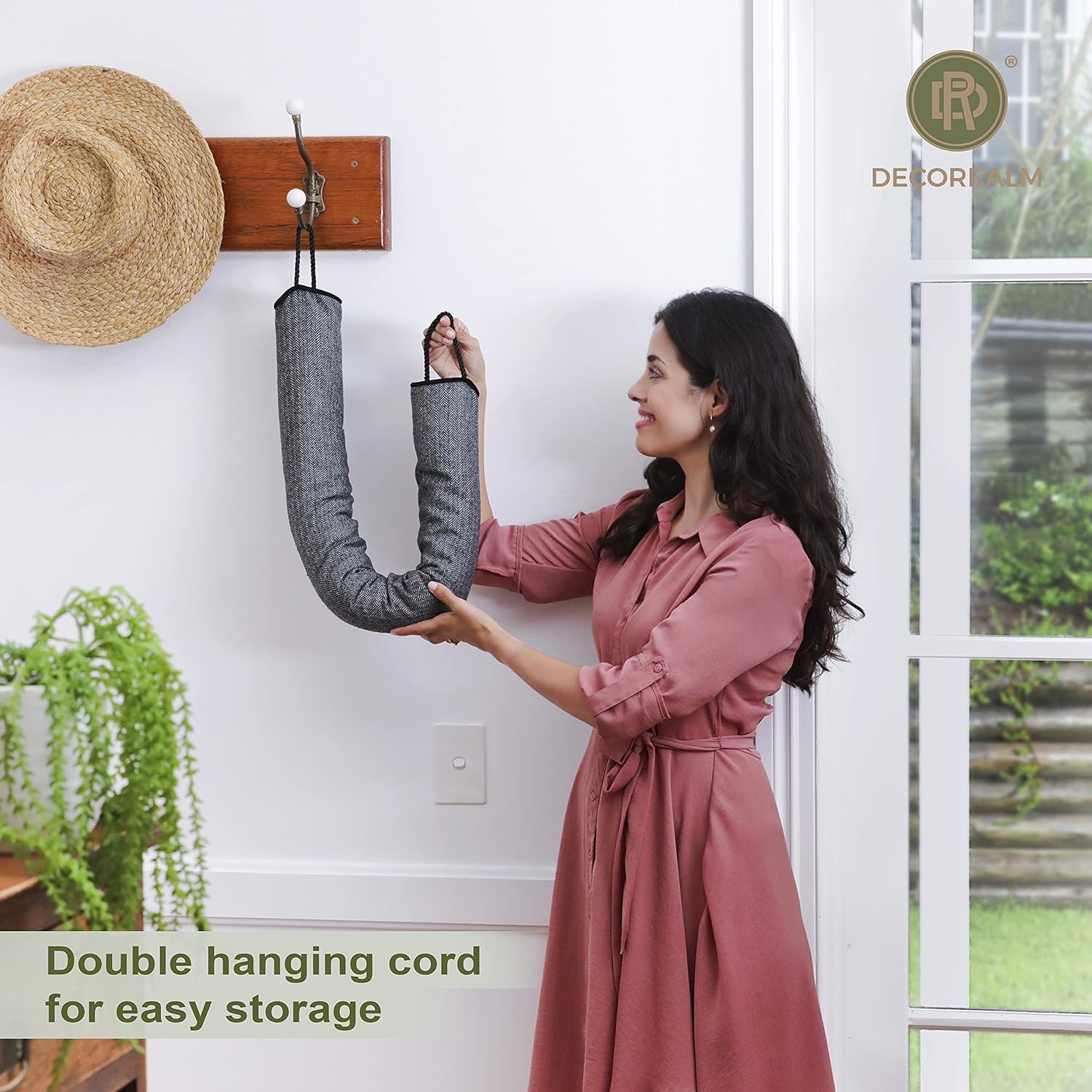 Heavy Duty Draft Stopper for Doors and Windows 30 Inches Black