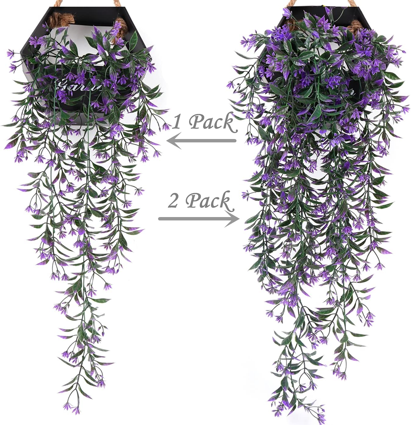 Artificial Purple Vine 4 Pack for Indoor Outdoor Decor