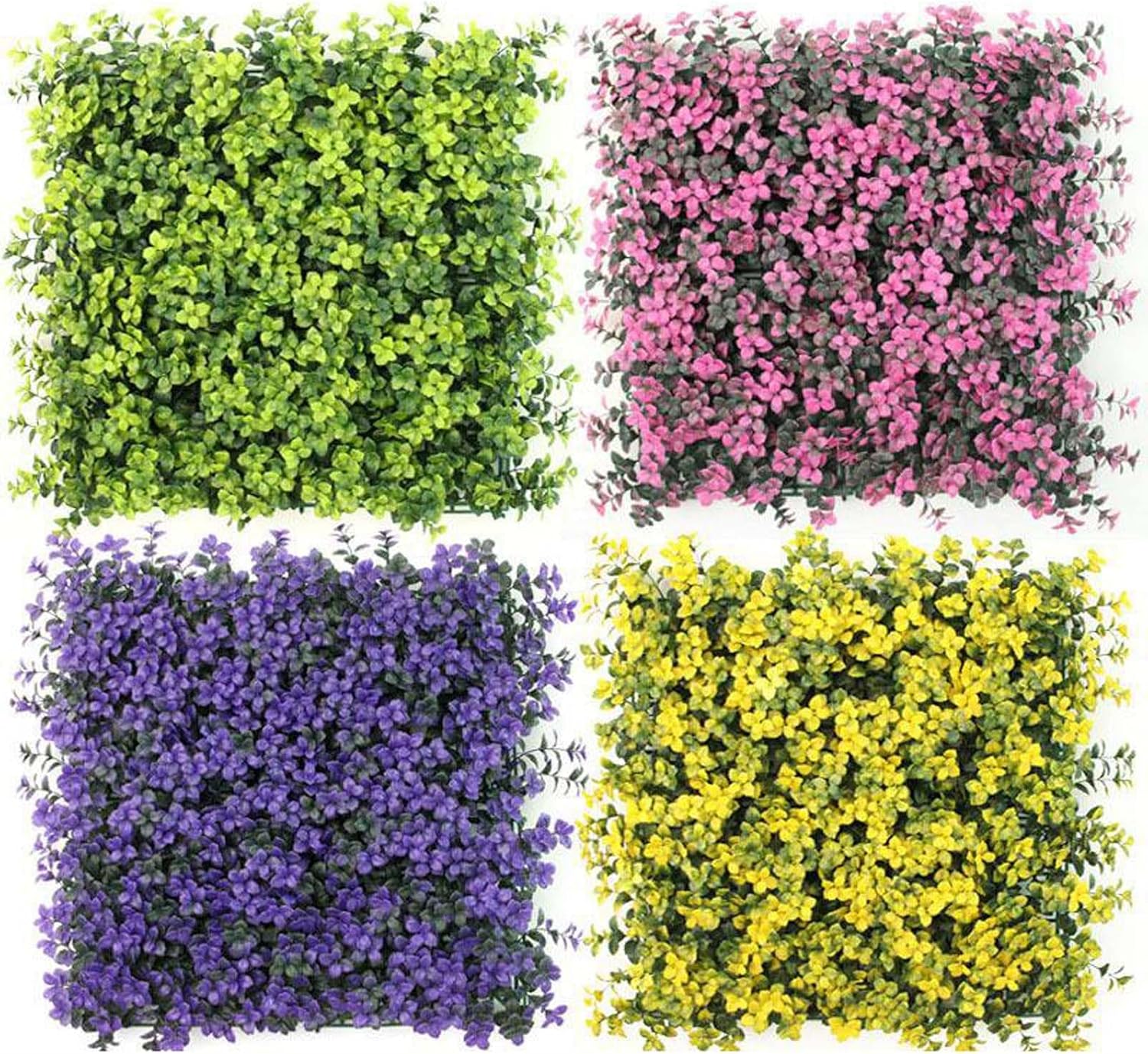 Artificial Plant Wall Panels 20x20 Blue 12pcs for Indoor Outdoor Decor