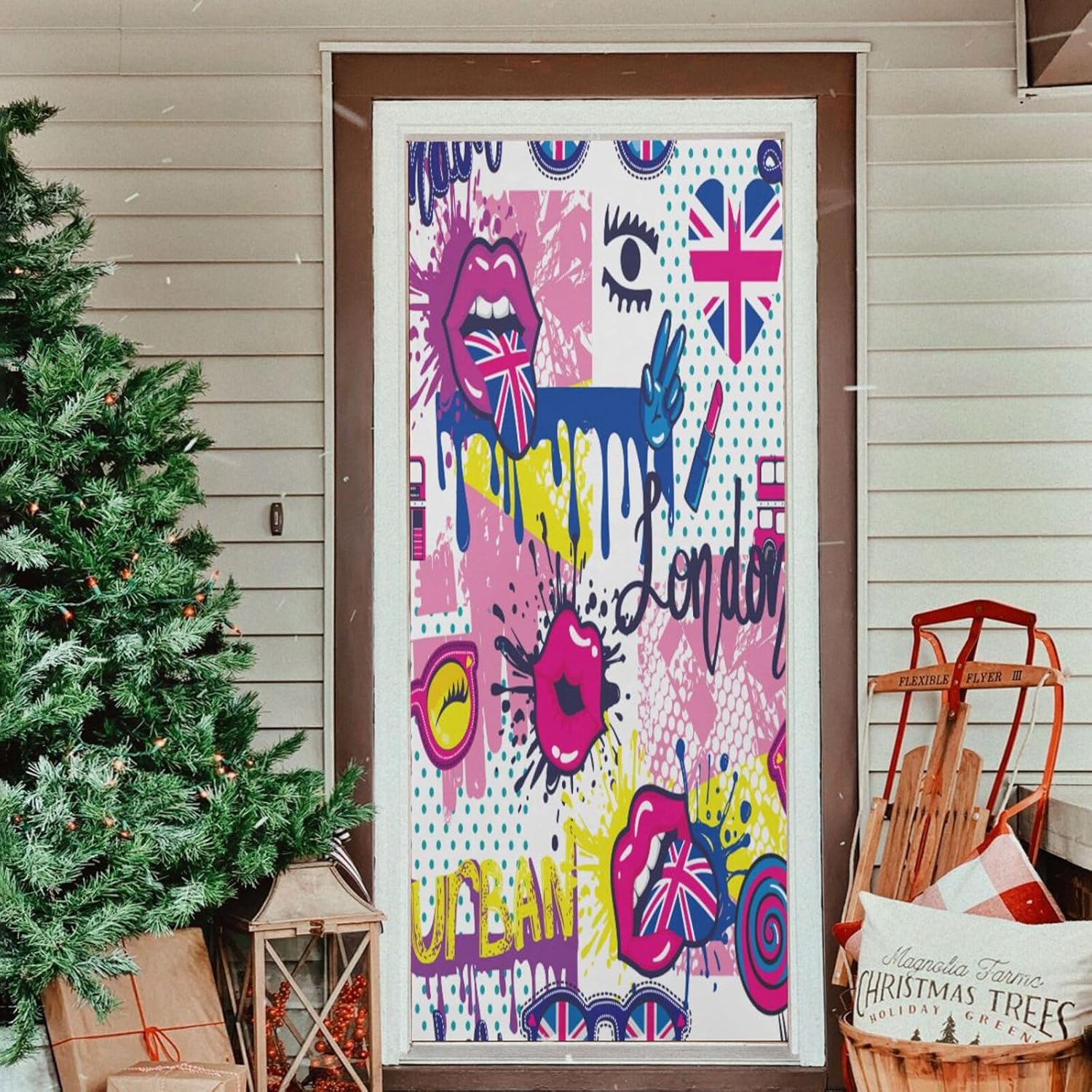 Susiyo Funny Colorful Halloween Door Cover 32x79 in