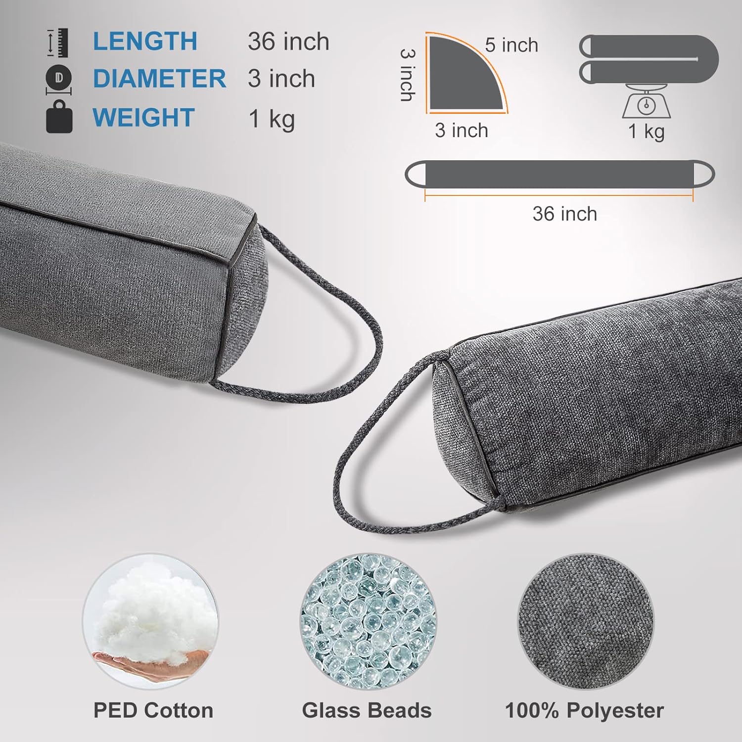 KingBaas Door Sweep Weather Stripping 36 Inch Cold Air Blocker