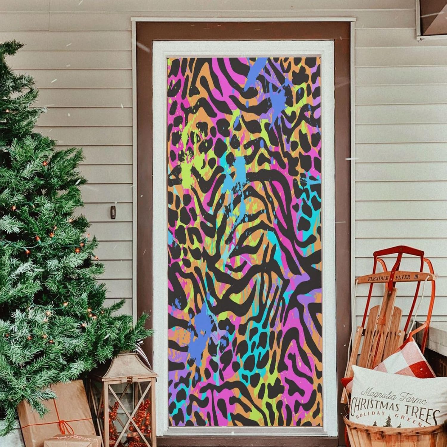 Susiyo Neon Animal Halloween Door Cover 32x79 in