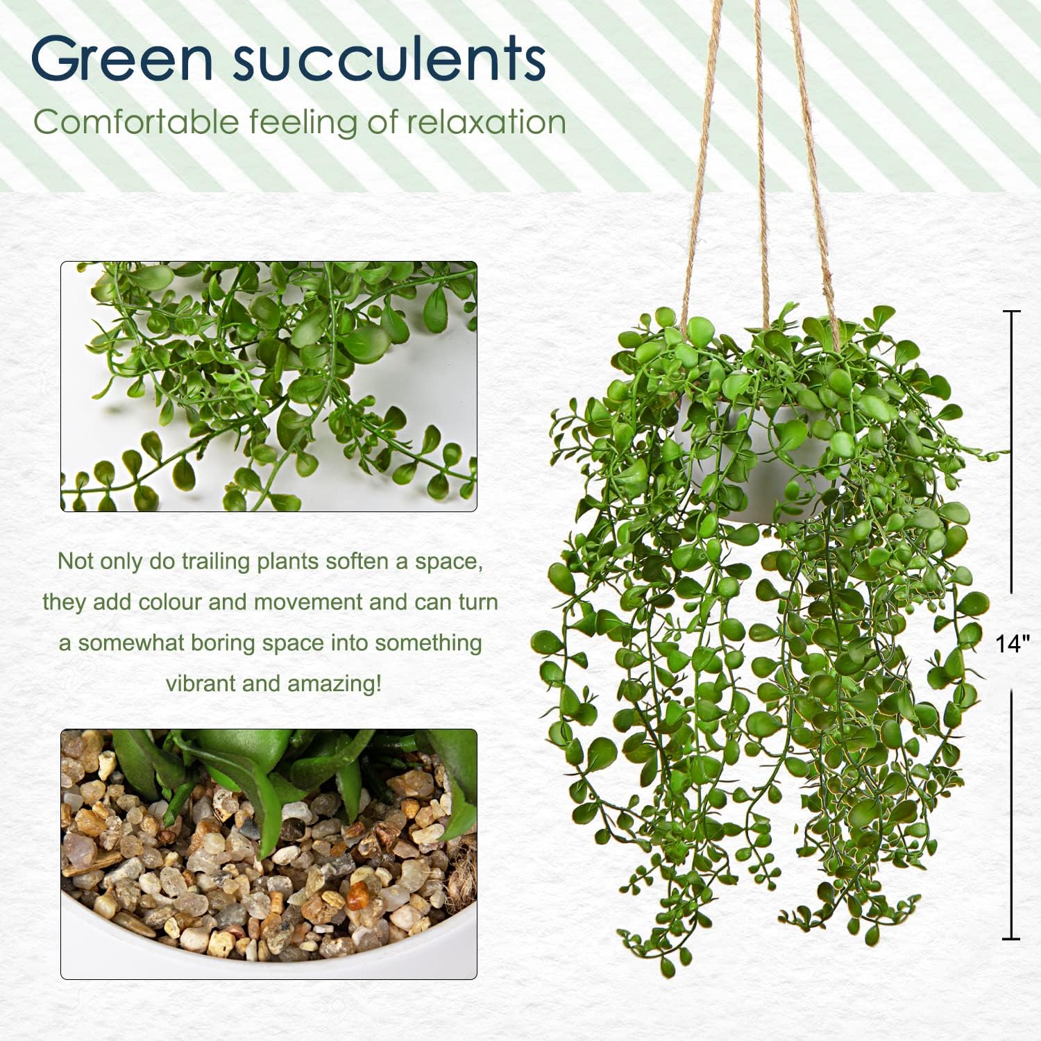 Artificial Hanging Succulent Greenery Decor Plant
