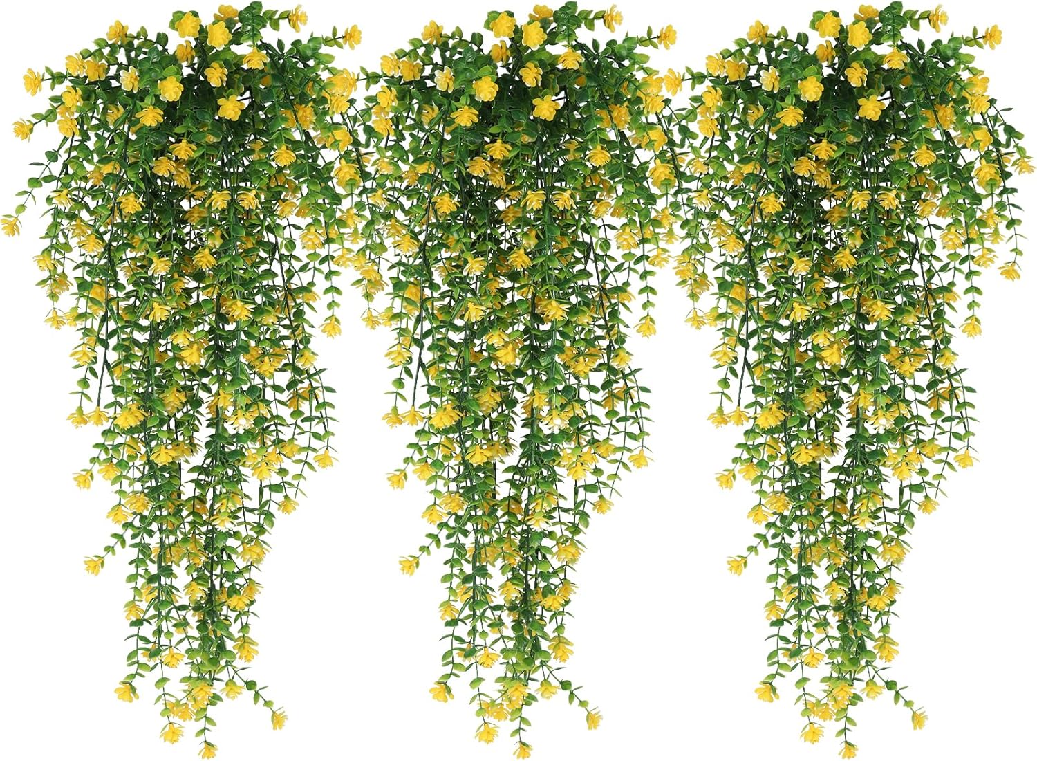 RECUTMS Yellow Hanging Fake Plants 3-Pack