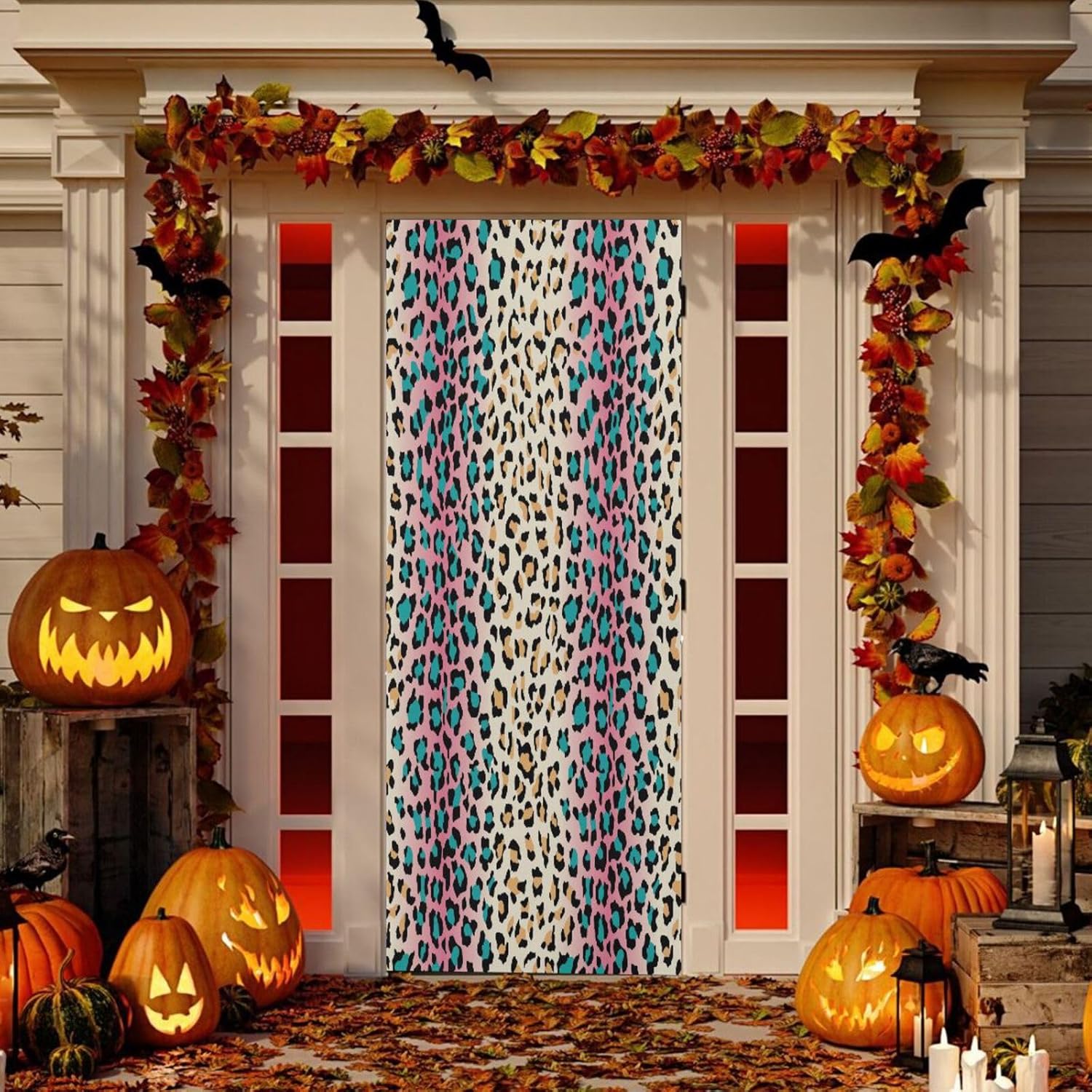 Susiyo Leopard Skin Halloween Door Cover 32x79 in