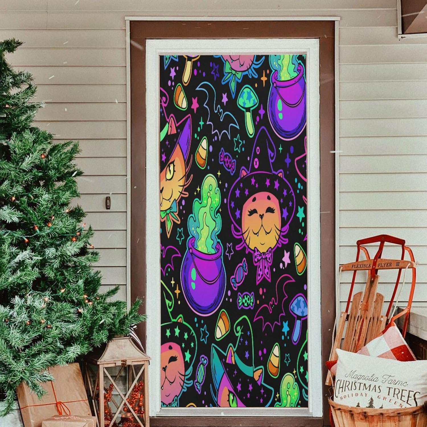 Susiyo Cute Cats Halloween Door Cover 32x79 In