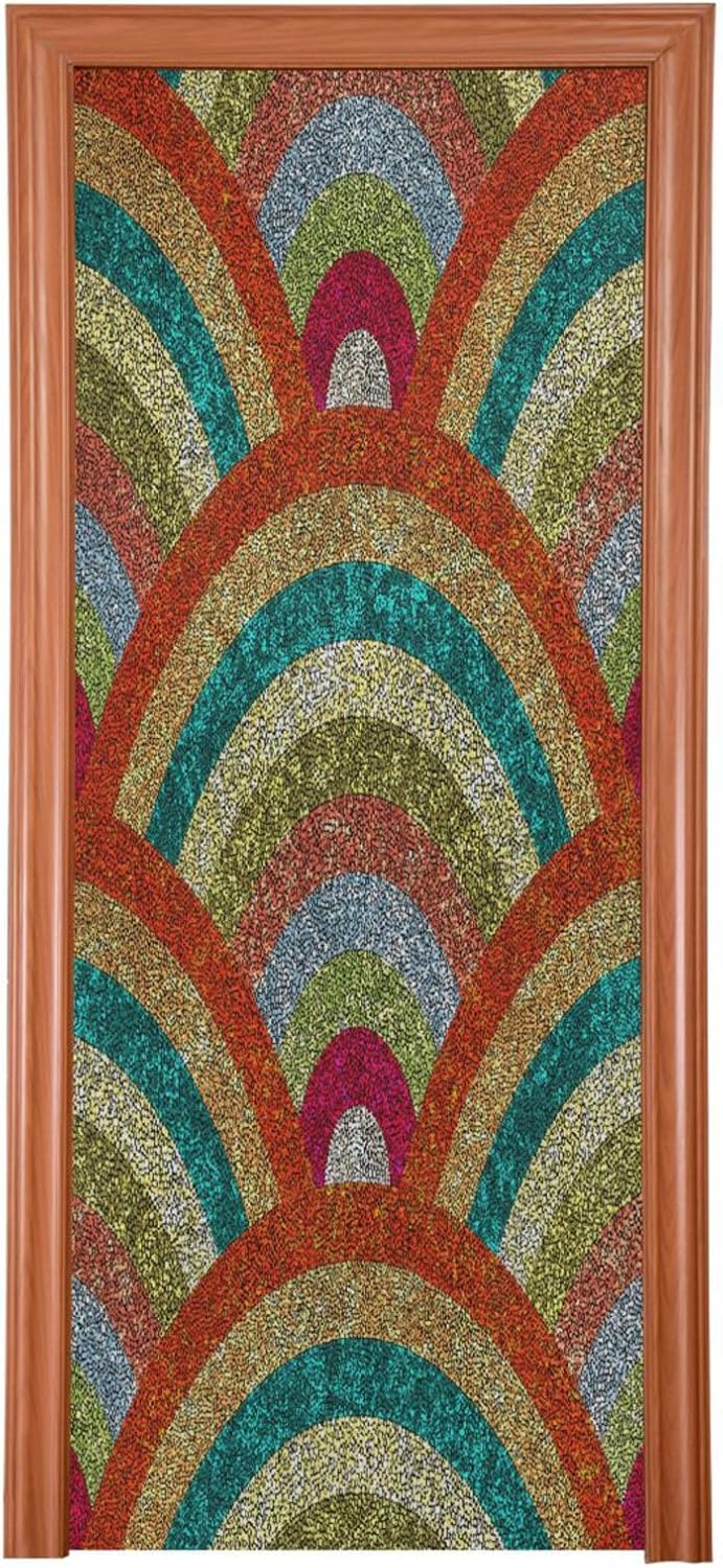 Susiyo Seigaiha Christmas Door Cover Decor 32x79 in