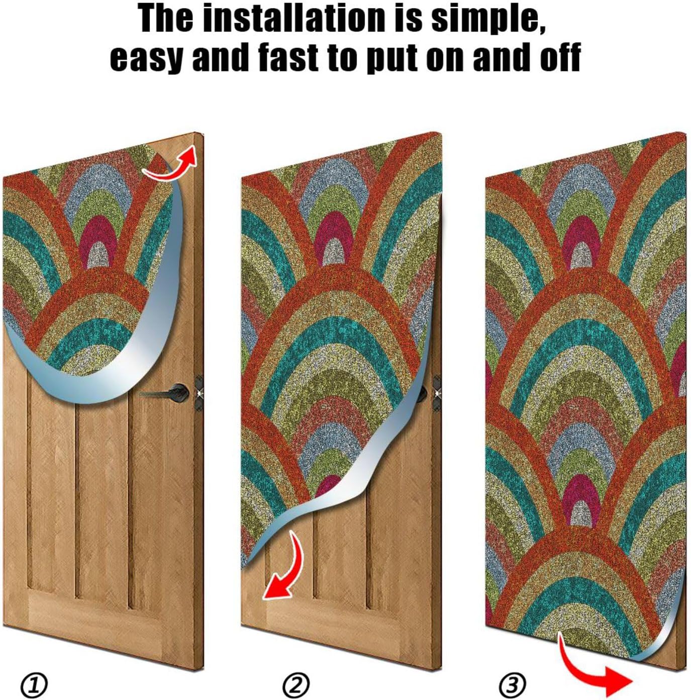 Susiyo Seigaiha Christmas Door Cover Decor 32x79 in