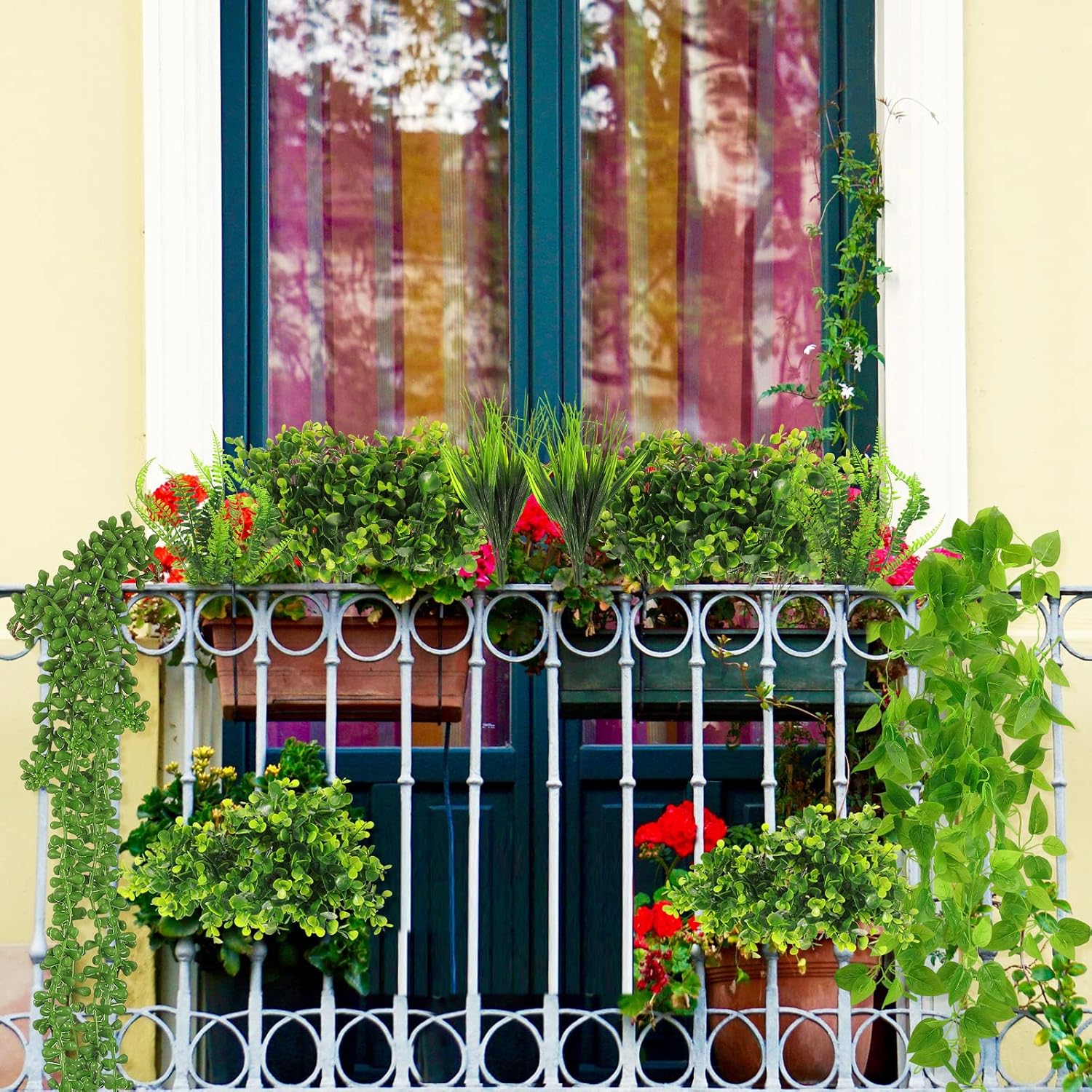 16 Pieces Artificial Plants for Indoor Outdoor Decor