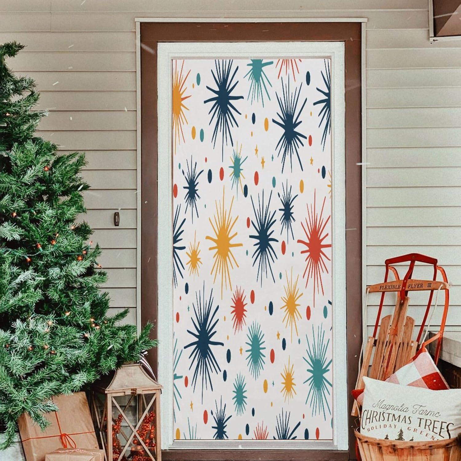 Susiyo Firework Stars Halloween Door Cover 32x79in
