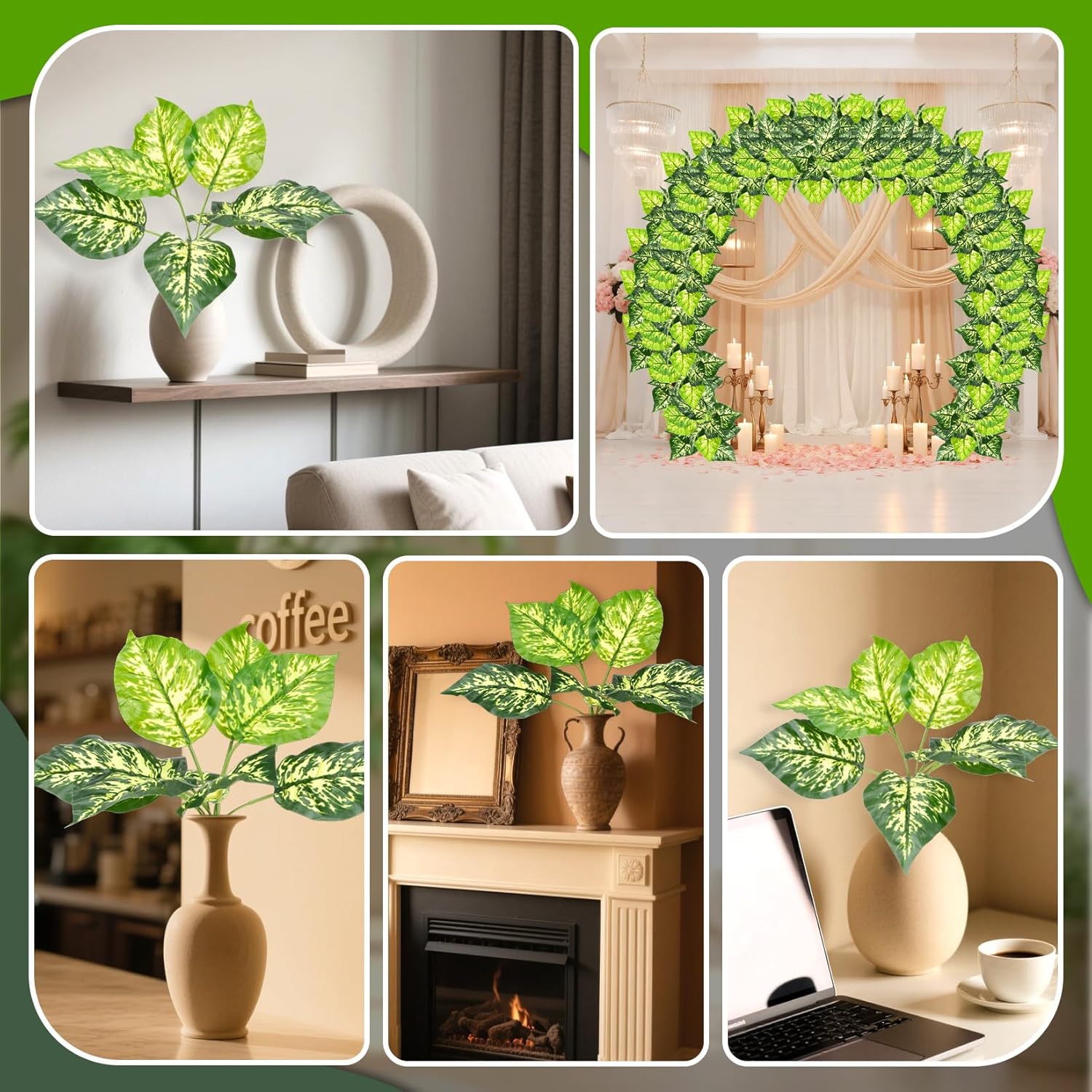 3 Pcs Artificial Plants for Outdoors and Indoors