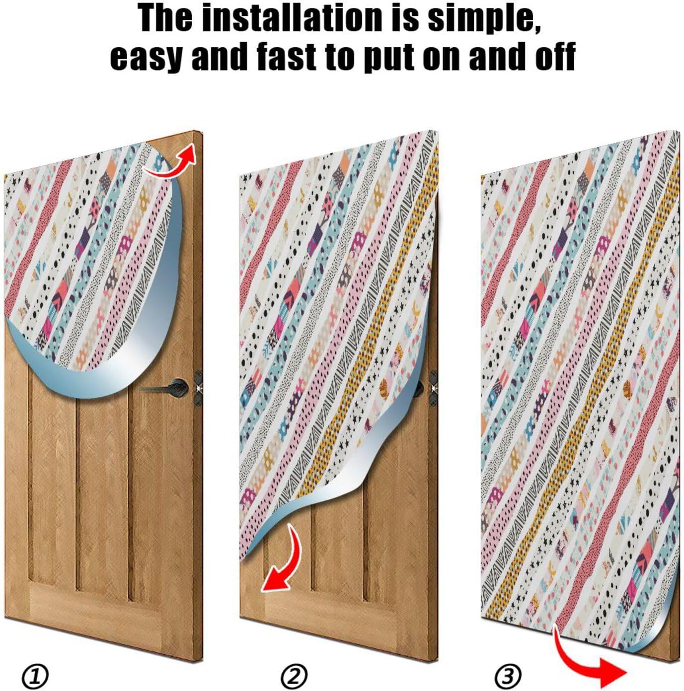 Susiyo Multicolored Abstract Halloween Door Cover 32x79 in