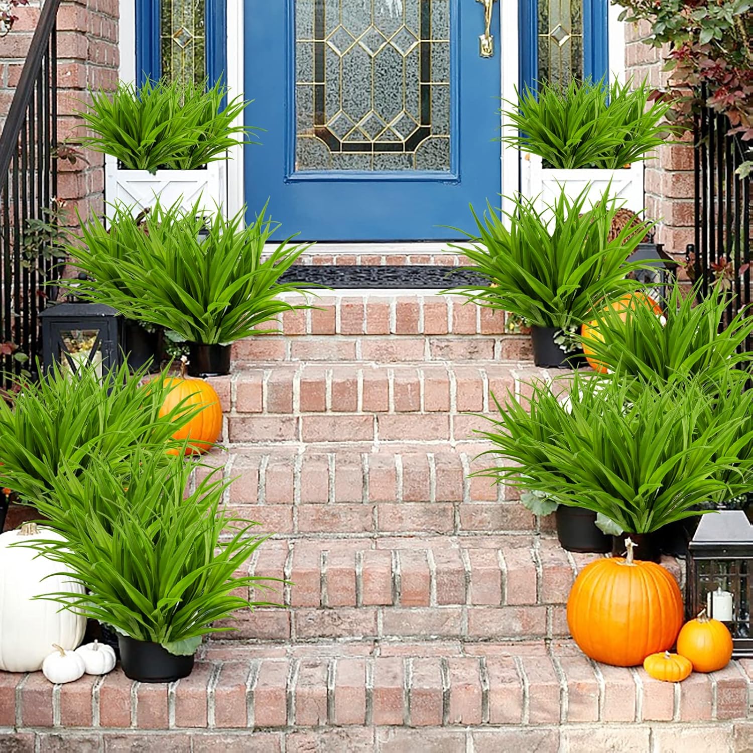 Ruidazon Artificial Grass 12PCS UV Resistant Outdoor Decor Greenery