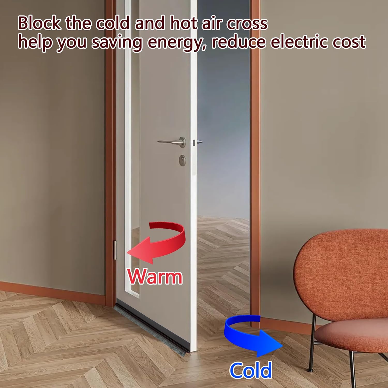 Door Draft Stopper Bottom Seal 39 Inch Soundproof Winter Cold Blocker