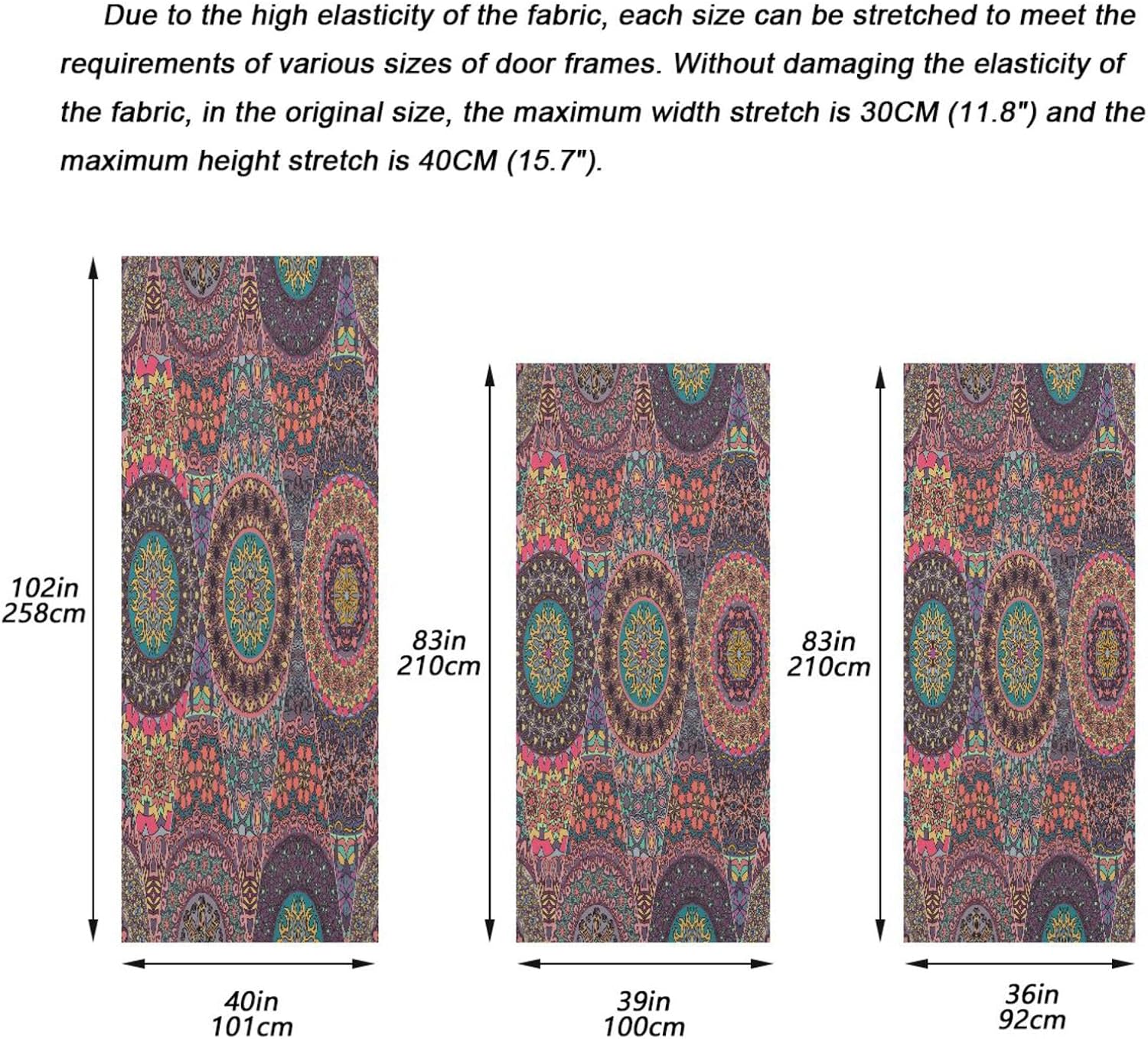 Susiyo Vintage Floral Mandala Halloween Door Cover