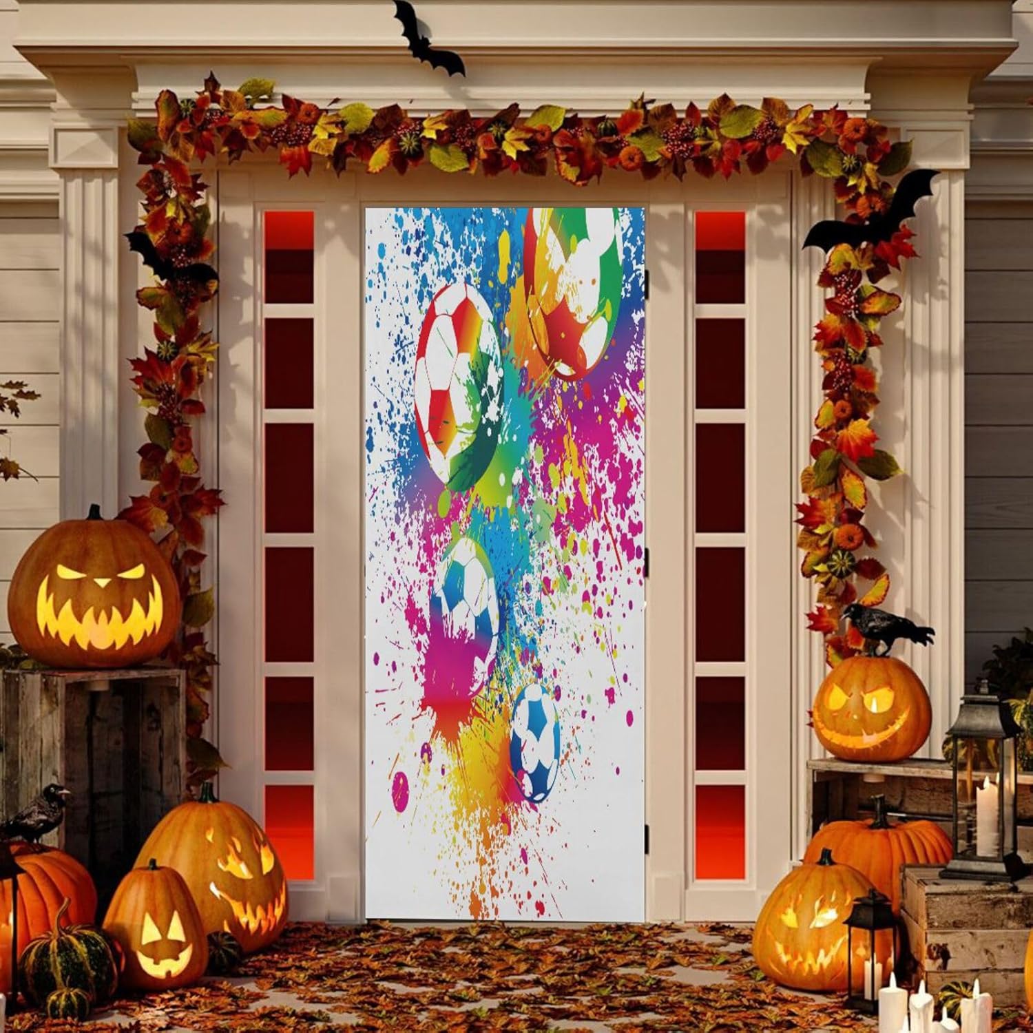 Susiyo Colorful Football Halloween Door Cover