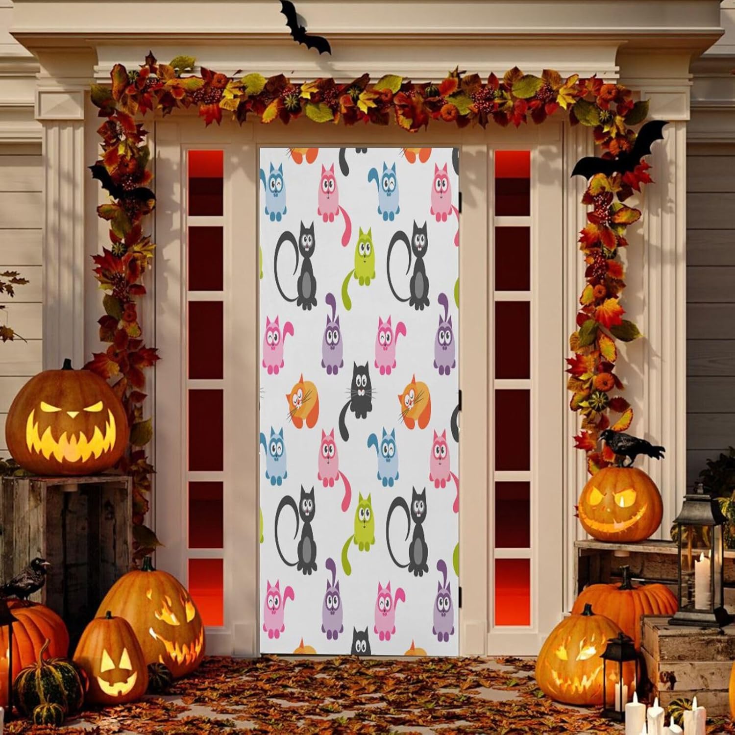 Susiyo Halloween Cats Door Cover 32x79 Inches