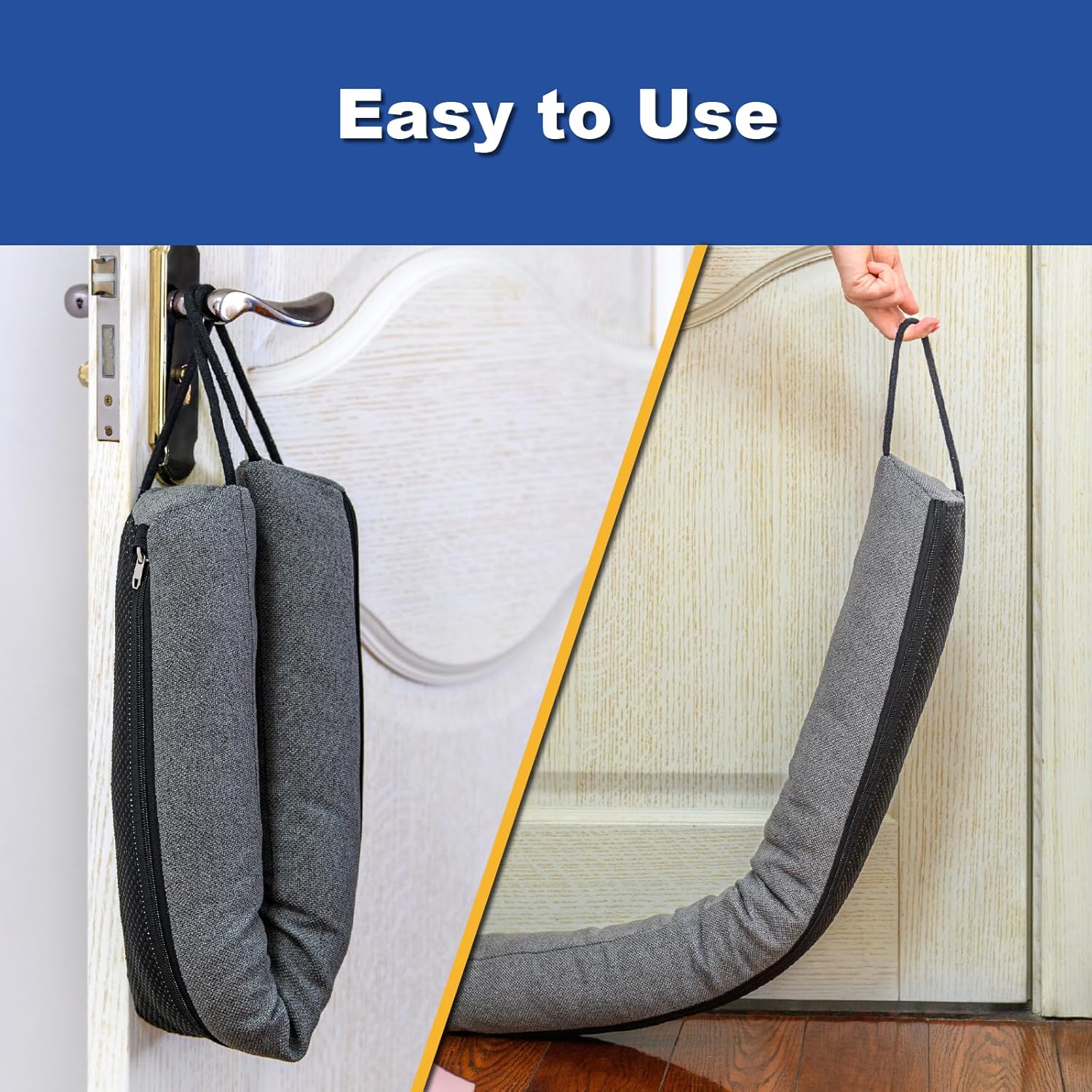 YOUFI 32 Inch Draft Stopper with Non-Slip Base and Self-Resetting Design