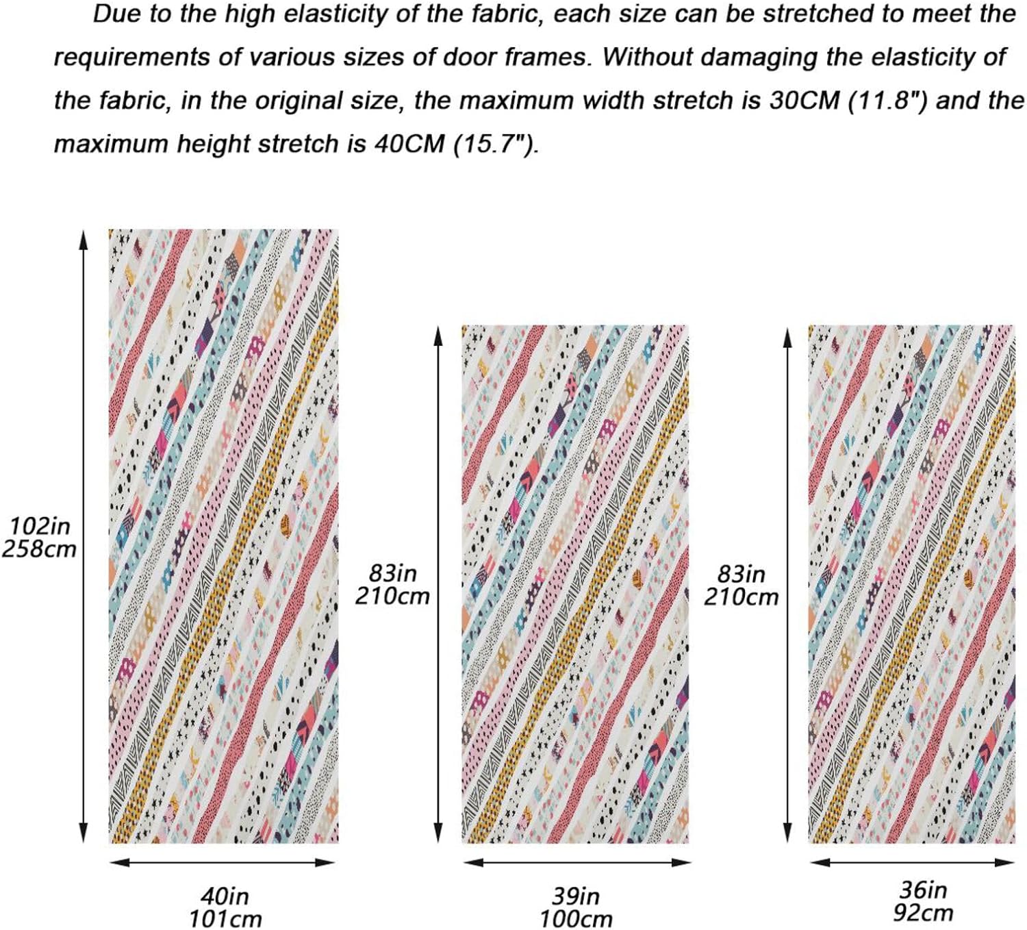 Susiyo Multicolored Abstract Halloween Door Cover 32x79 in