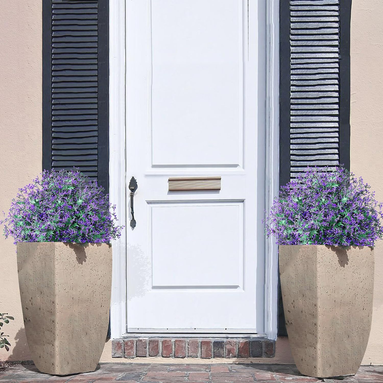 Artificial Topiary Ball Trees with Ground Spike Set of 2 UV Resistant Fake Greenery