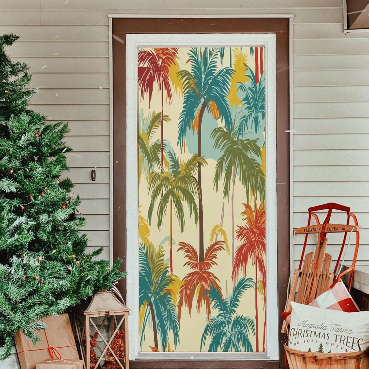Susiyo Hawaii Palms Halloween Door Cover