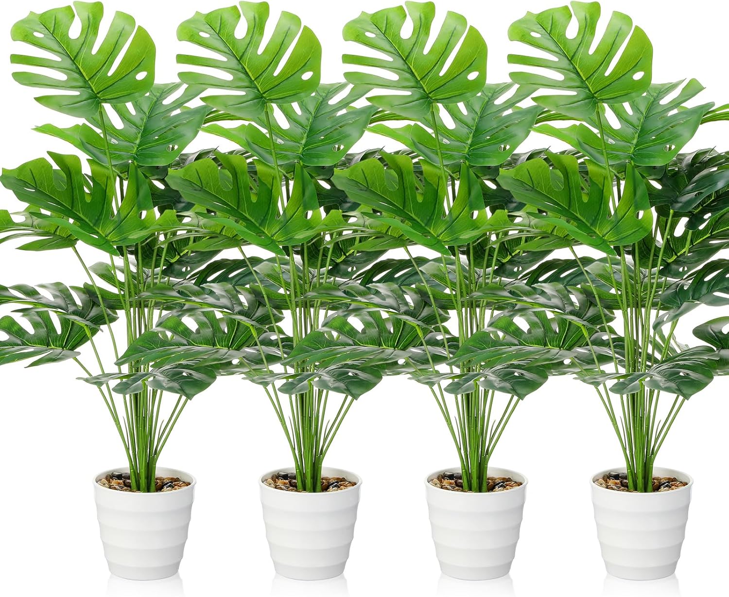 4 Pack 28 Inch Artificial Monstera Plants with Pots
