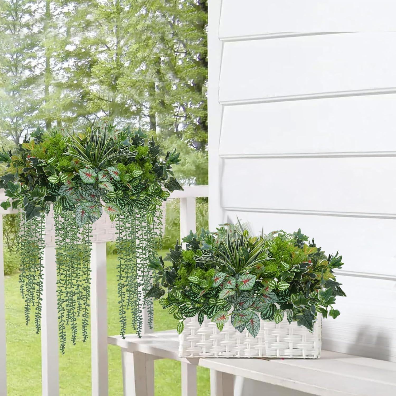 17Pcs Artificial Plants for Outdoor and Indoor Decor