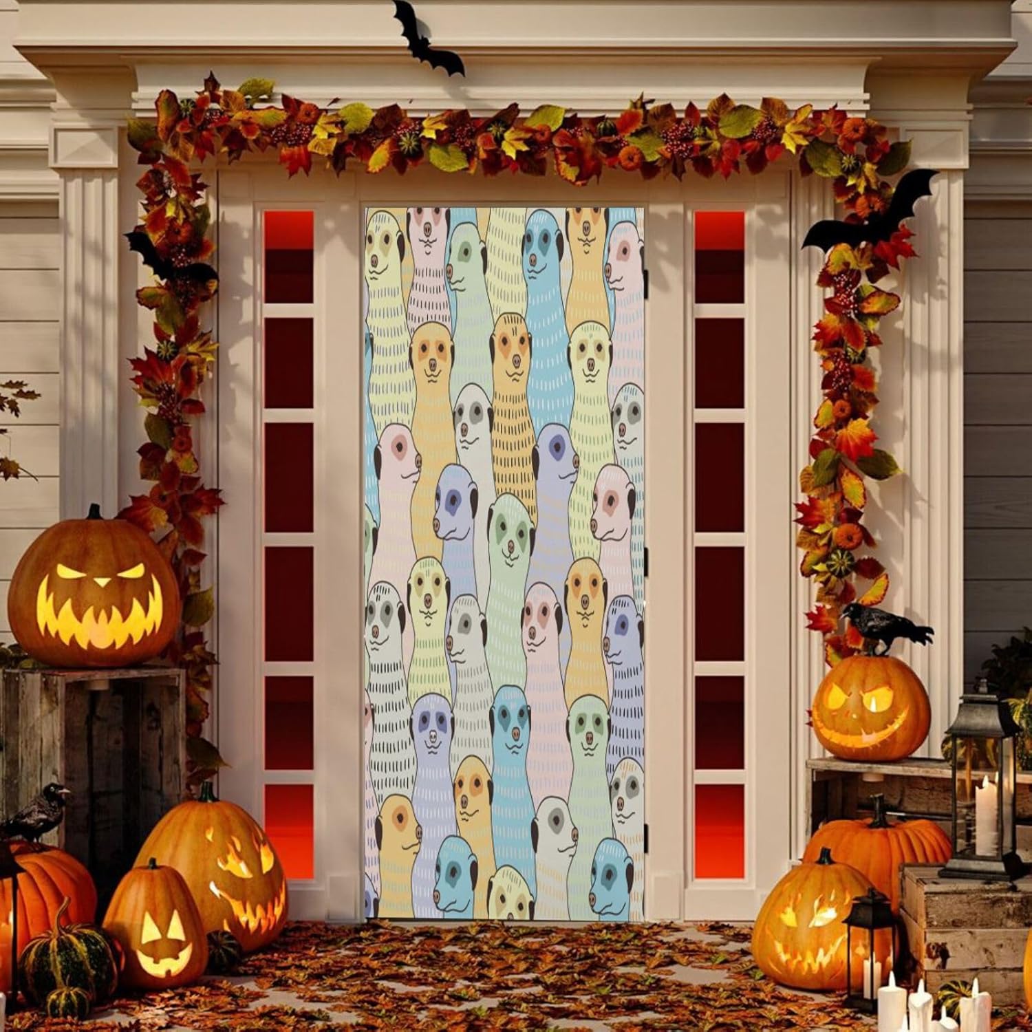 Susiyo Cute Meerkats Halloween Door Cover